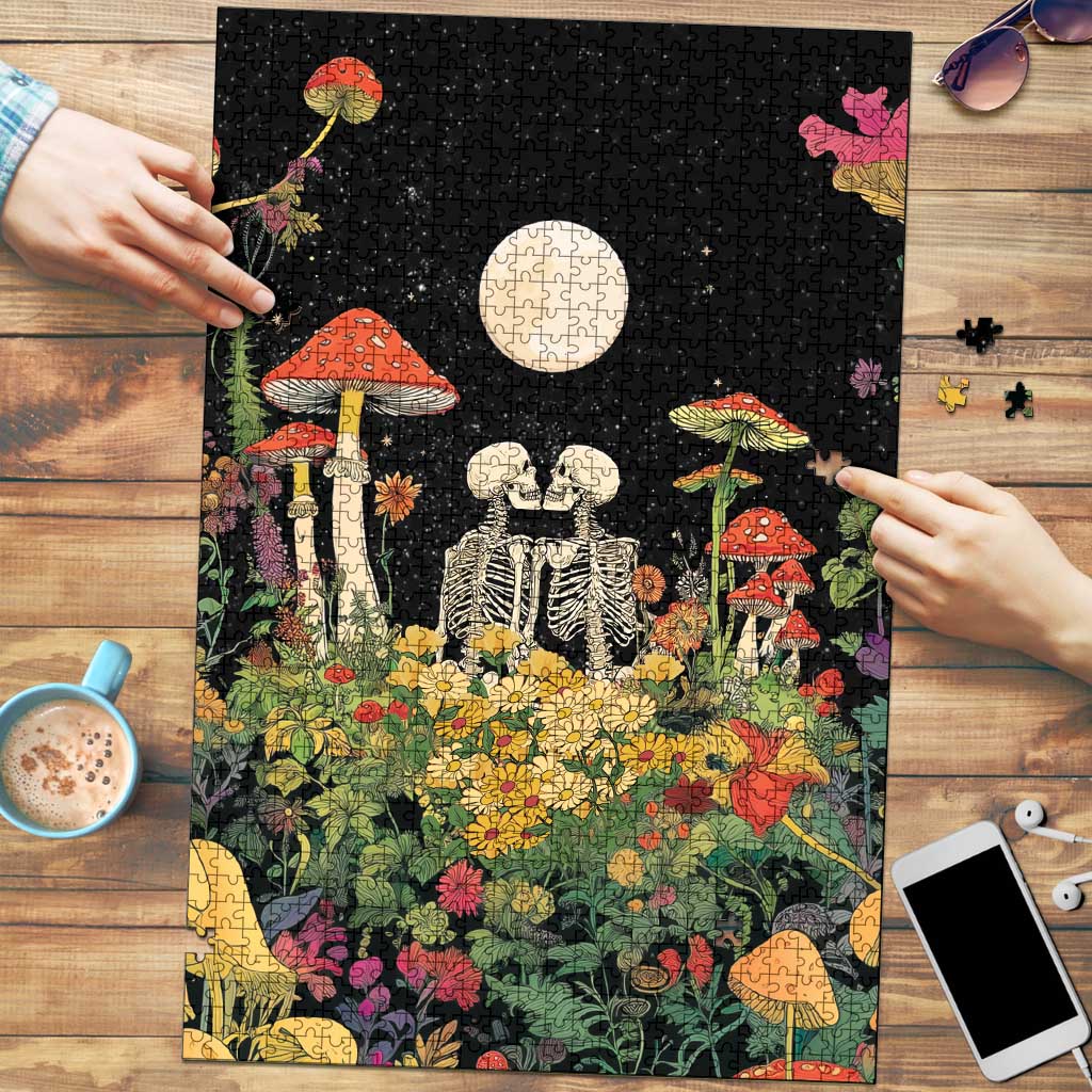 Skeleton Lovers Puzzle Hippie Gothic Aesthetic - Wonder Print Shop