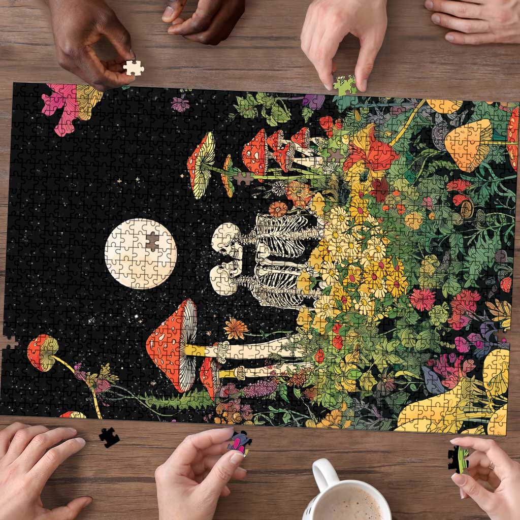 Skeleton Lovers Puzzle Hippie Gothic Aesthetic - Wonder Print Shop