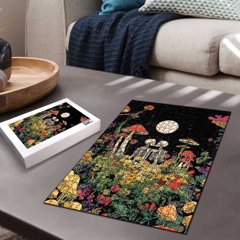 Skeleton Lovers Puzzle Hippie Gothic Aesthetic - Wonder Print Shop