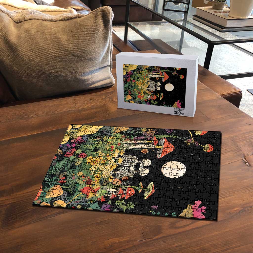 Skeleton Lovers Puzzle Hippie Gothic Aesthetic - Wonder Print Shop