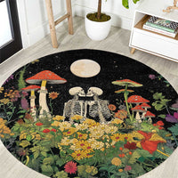Skeleton Lovers Round Carpet Hippie Gothic Aesthetic - Wonder Print Shop