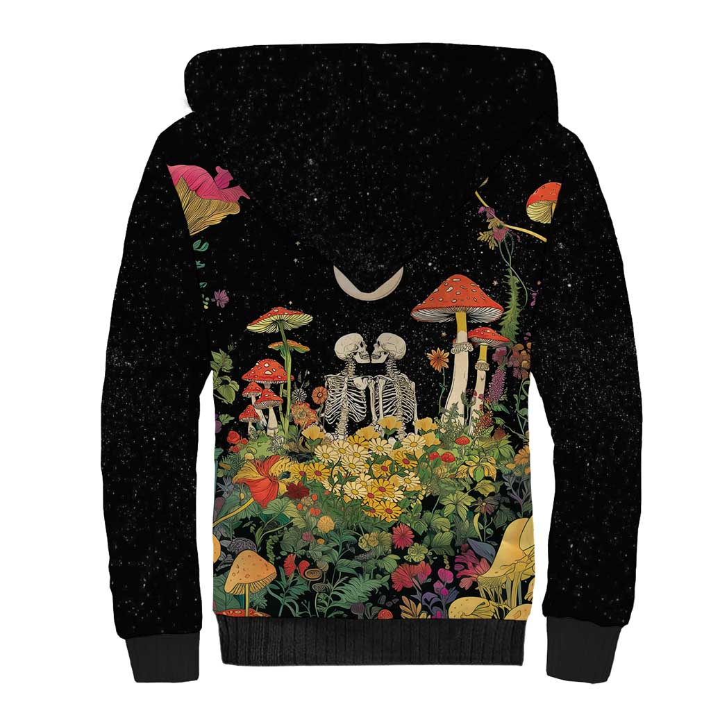 Skeleton Lovers Sherpa Hoodie Hippie Gothic Aesthetic - Wonder Print Shop