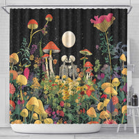 Skeleton Lovers Shower Curtain Hippie Gothic Aesthetic - Wonder Print Shop