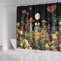 Skeleton Lovers Shower Curtain Hippie Gothic Aesthetic - Wonder Print Shop