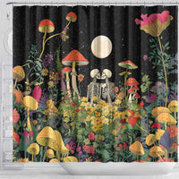 Skeleton Lovers Shower Curtain Hippie Gothic Aesthetic - Wonder Print Shop