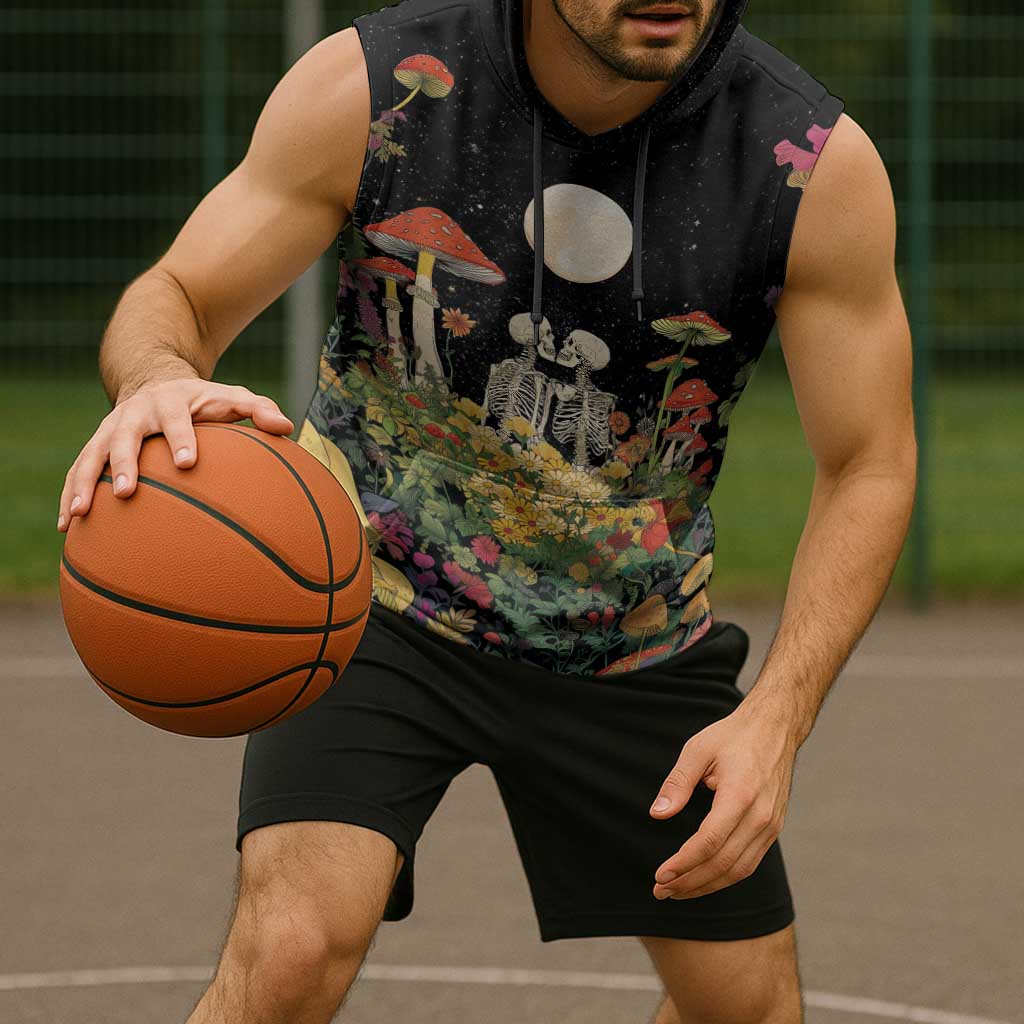 Skeleton Lovers Sleeveless Hoodie Hippie Gothic Aesthetic - Wonder Print Shop