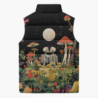 Skeleton Lovers Sleeveless Puffer Jacket Hippie Gothic Aesthetic - Wonder Print Shop