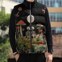 Skeleton Lovers Sleeveless Puffer Jacket Hippie Gothic Aesthetic - Wonder Print Shop