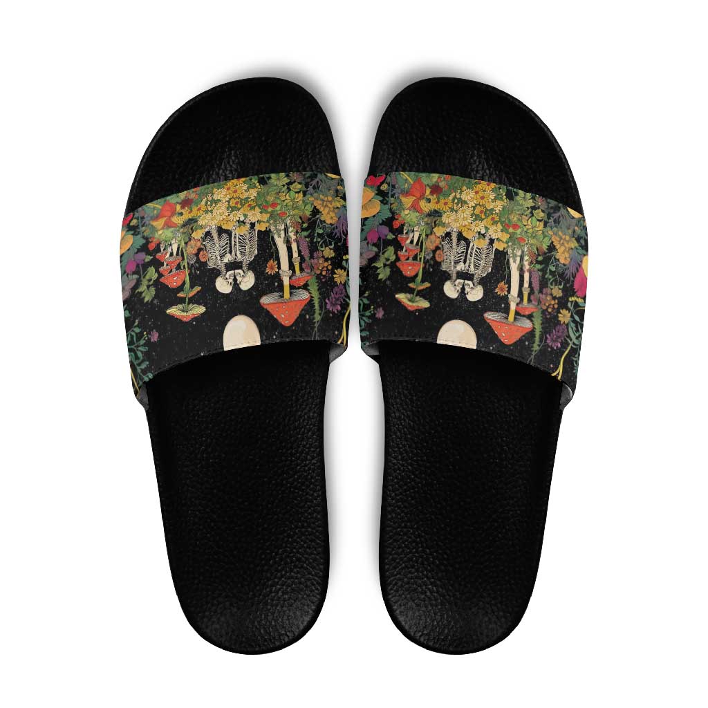 Skeleton Lovers Slide Sandals Hippie Gothic Aesthetic - Wonder Print Shop