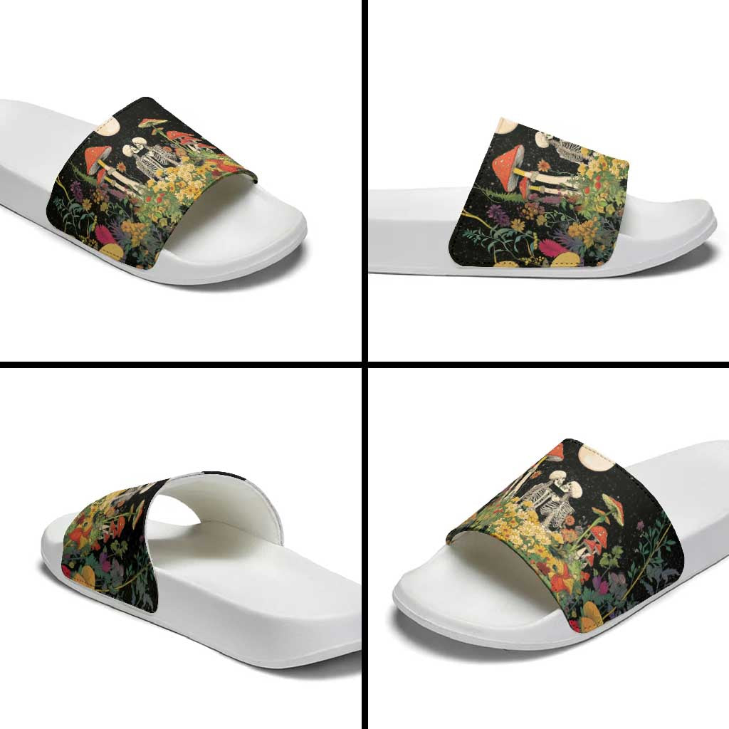Skeleton Lovers Slide Sandals Hippie Gothic Aesthetic - Wonder Print Shop