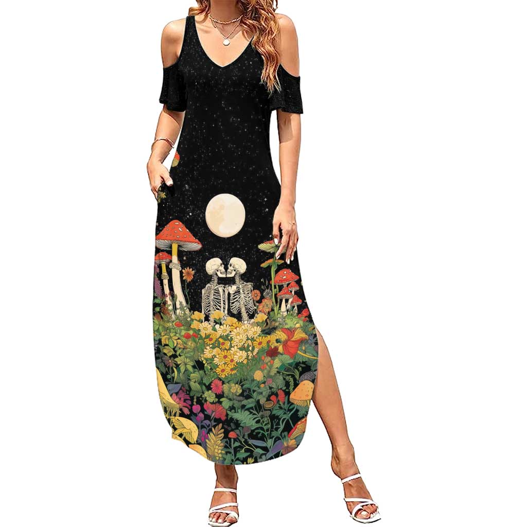 Skeleton Lovers Summer Maxi Dress Hippie Gothic Aesthetic - Wonder Print Shop