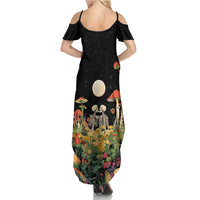Skeleton Lovers Summer Maxi Dress Hippie Gothic Aesthetic - Wonder Print Shop