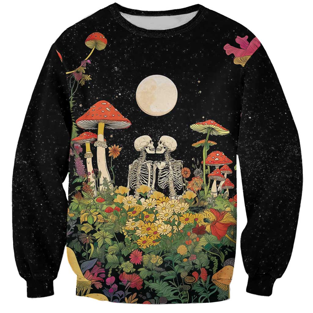 Skeleton Lovers Sweatshirt Hippie Gothic Aesthetic - Wonder Print Shop