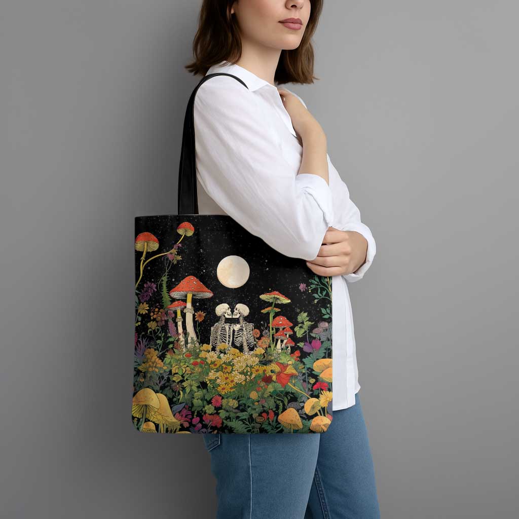 Skeleton Lovers Tote Bag Hippie Gothic Aesthetic - Wonder Print Shop