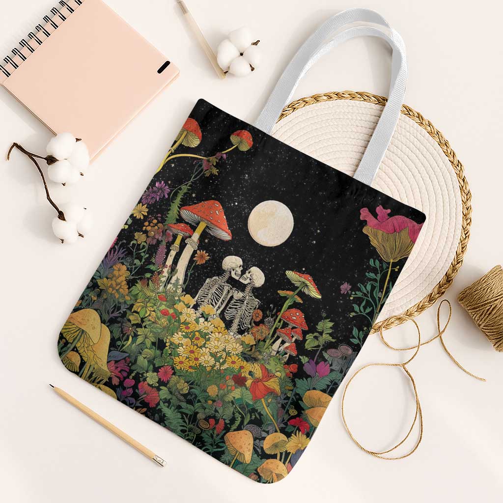 Skeleton Lovers Tote Bag Hippie Gothic Aesthetic - Wonder Print Shop