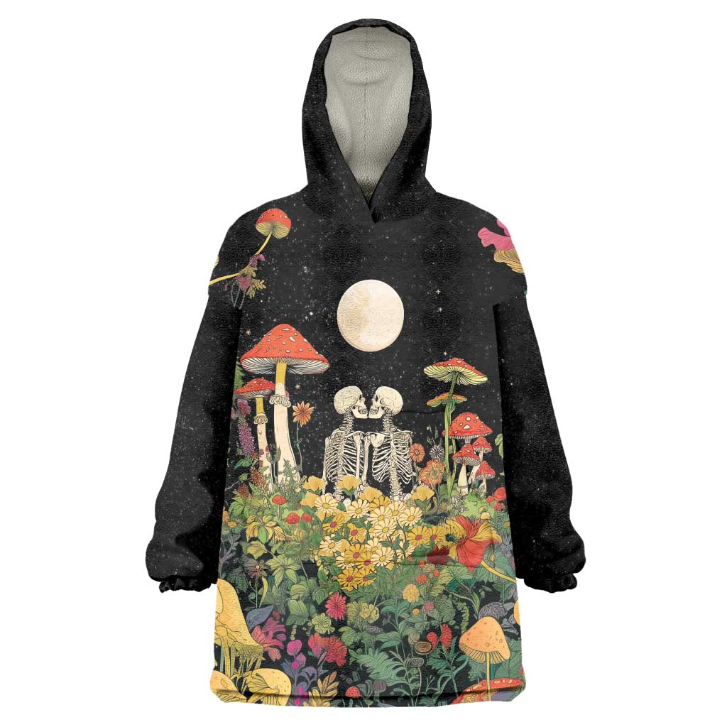 Skeleton Lovers Wearable Blanket Hoodie Hippie Gothic Aesthetic - Wonder Print Shop