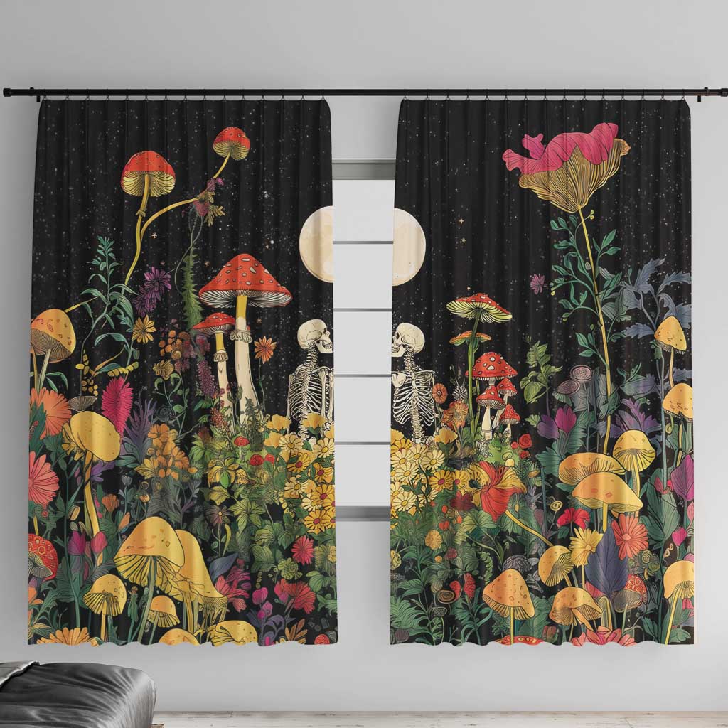 Skeleton Lovers Window Curtain Hippie Gothic Aesthetic - Wonder Print Shop