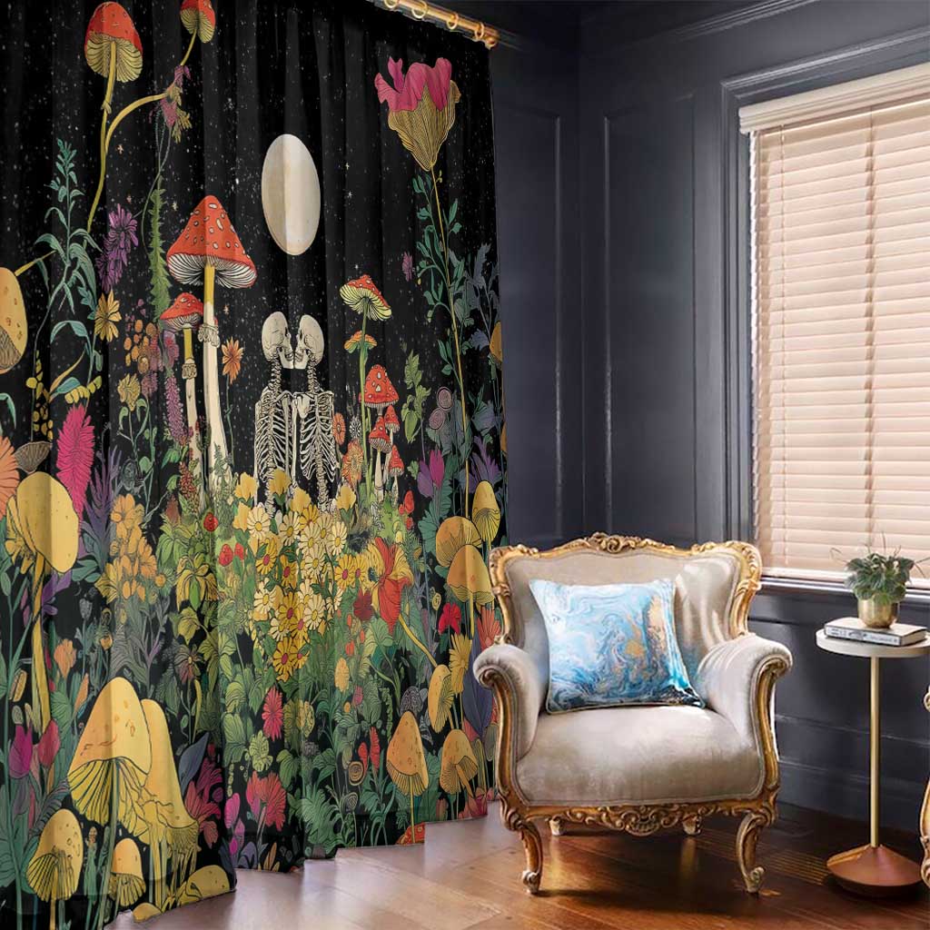 Skeleton Lovers Window Curtain Hippie Gothic Aesthetic - Wonder Print Shop