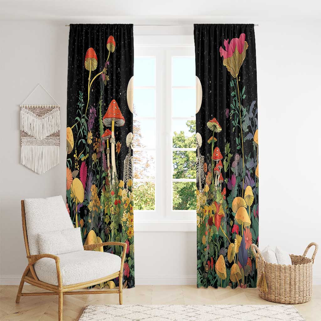 Skeleton Lovers Window Curtain Hippie Gothic Aesthetic - Wonder Print Shop