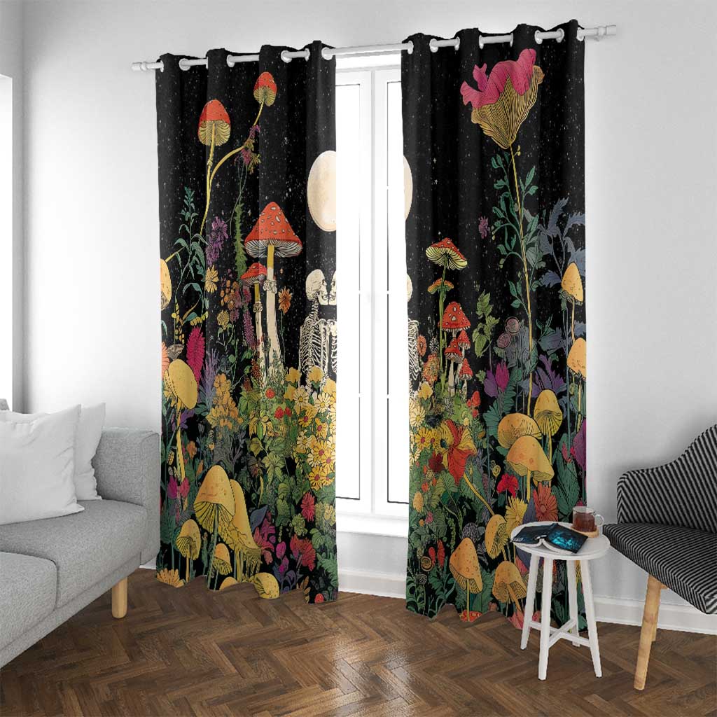 Skeleton Lovers Window Curtain Hippie Gothic Aesthetic - Wonder Print Shop