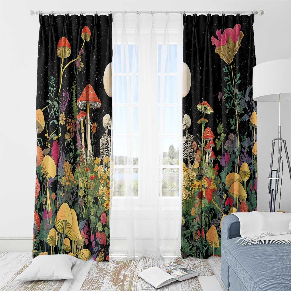 Skeleton Lovers Window Curtain Hippie Gothic Aesthetic - Wonder Print Shop