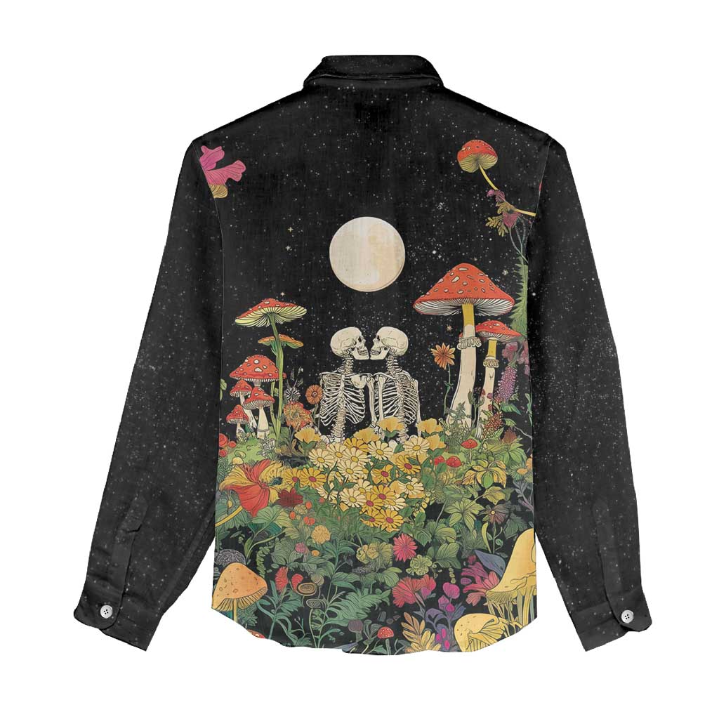Skeleton Lovers Women Casual Shirt Hippie Gothic Aesthetic - Wonder Print Shop