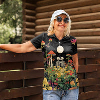 Skeleton Lovers Women Polo Shirt Hippie Gothic Aesthetic - Wonder Print Shop