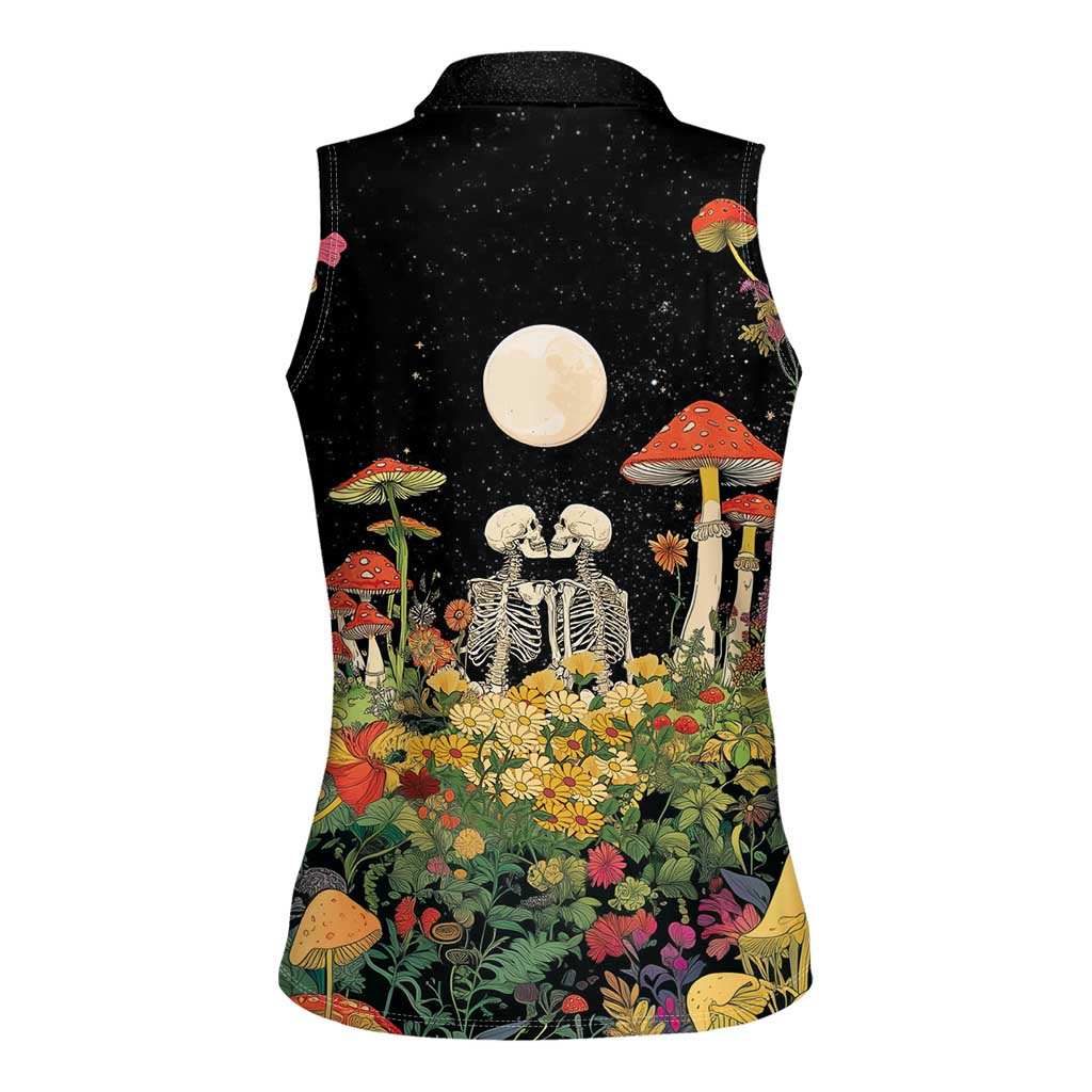 Skeleton Lovers Women Sleeveless Polo Shirt Hippie Gothic Aesthetic - Wonder Print Shop