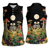 Skeleton Lovers Women Sleeveless Polo Shirt Hippie Gothic Aesthetic - Wonder Print Shop