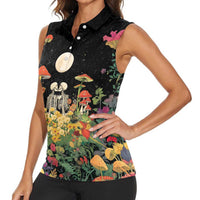 Skeleton Lovers Women Sleeveless Polo Shirt Hippie Gothic Aesthetic - Wonder Print Shop