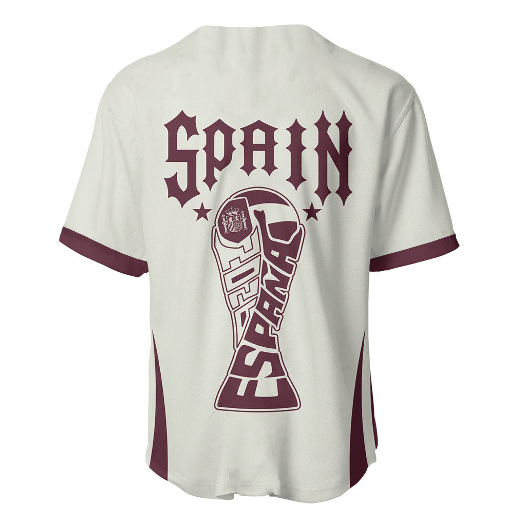 Custom World Football 2026 Spain Baseball Jersey Come On Spain Beige Version