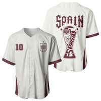 Custom World Football 2026 Spain Baseball Jersey Come On Spain Beige Version