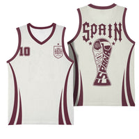 Custom World Football 2026 Spain Basketball Jersey Come On Spain Beige Version