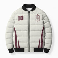 Custom World Football 2026 Spain Bomber Puffer Jacket Come On Spain Beige Version