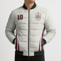 Custom World Football 2026 Spain Bomber Puffer Jacket Come On Spain Beige Version