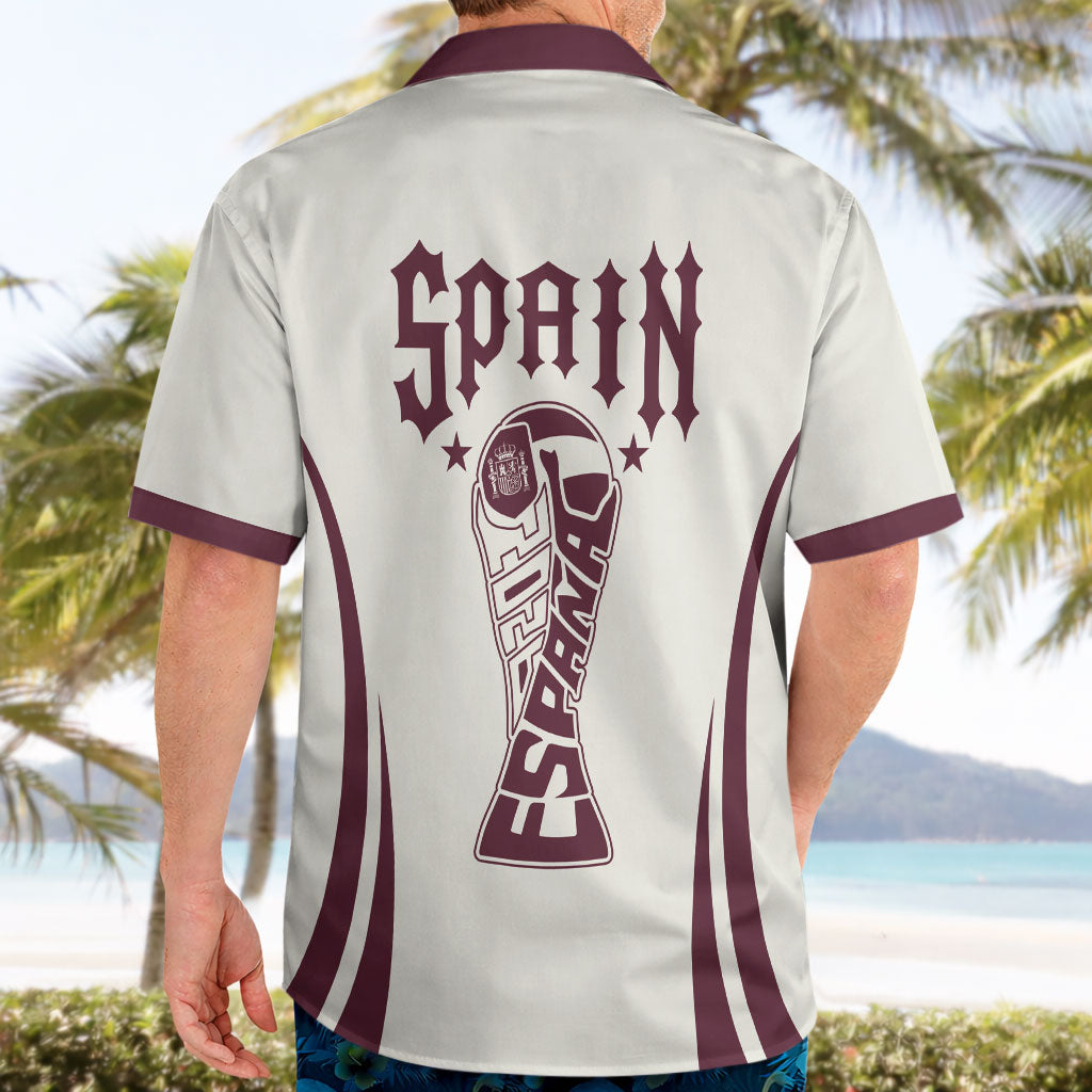 Custom World Football 2026 Spain Hawaiian Shirt Come On Spain Beige Version