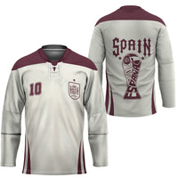 Custom World Football 2026 Spain Hockey Jersey Come On Spain Beige Version