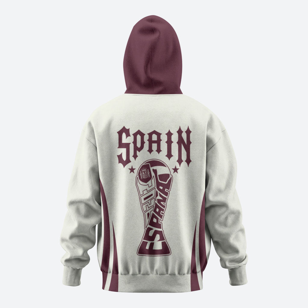 Custom World Football 2026 Spain Hoodie Come On Spain Beige Version
