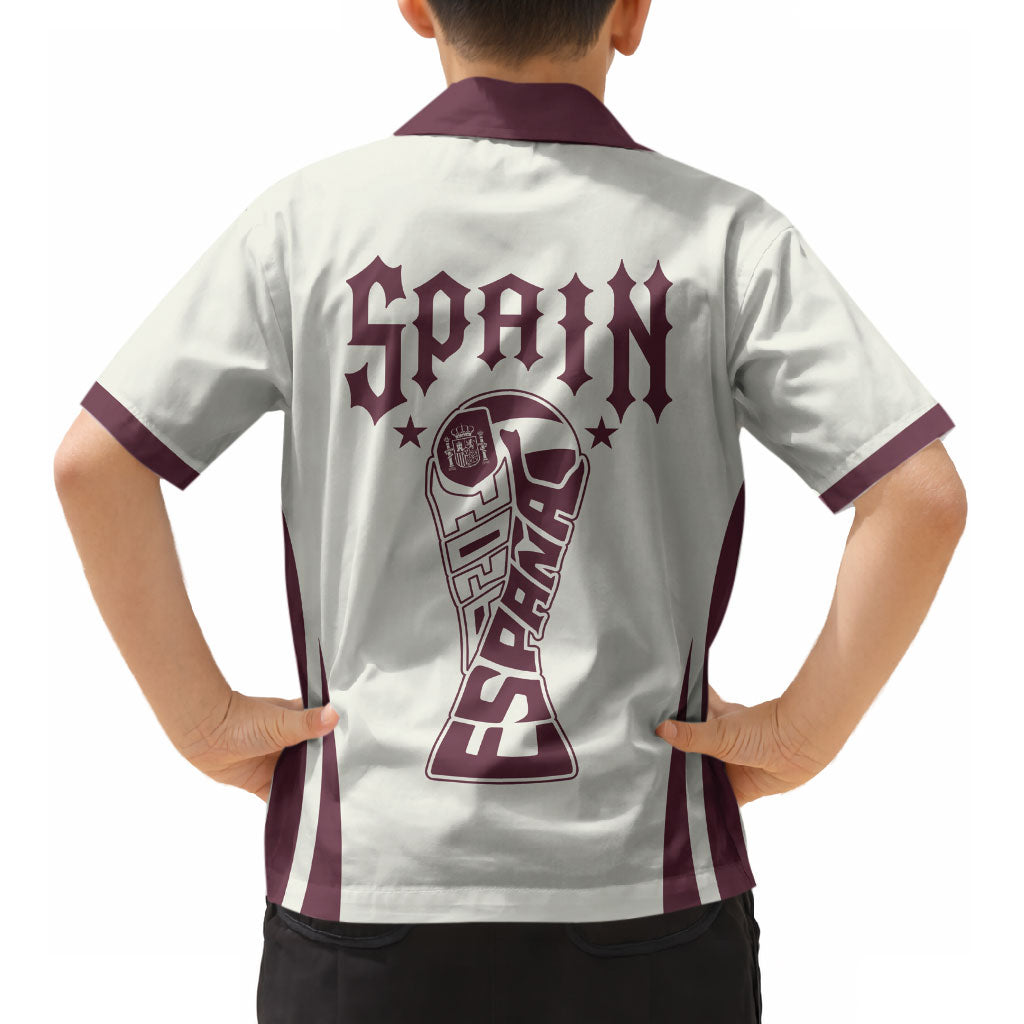 Custom World Football 2026 Spain Kid Hawaiian Shirt Come On Spain Beige Version