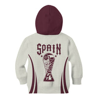 Custom World Football 2026 Spain Kid Hoodie Come On Spain Beige Version