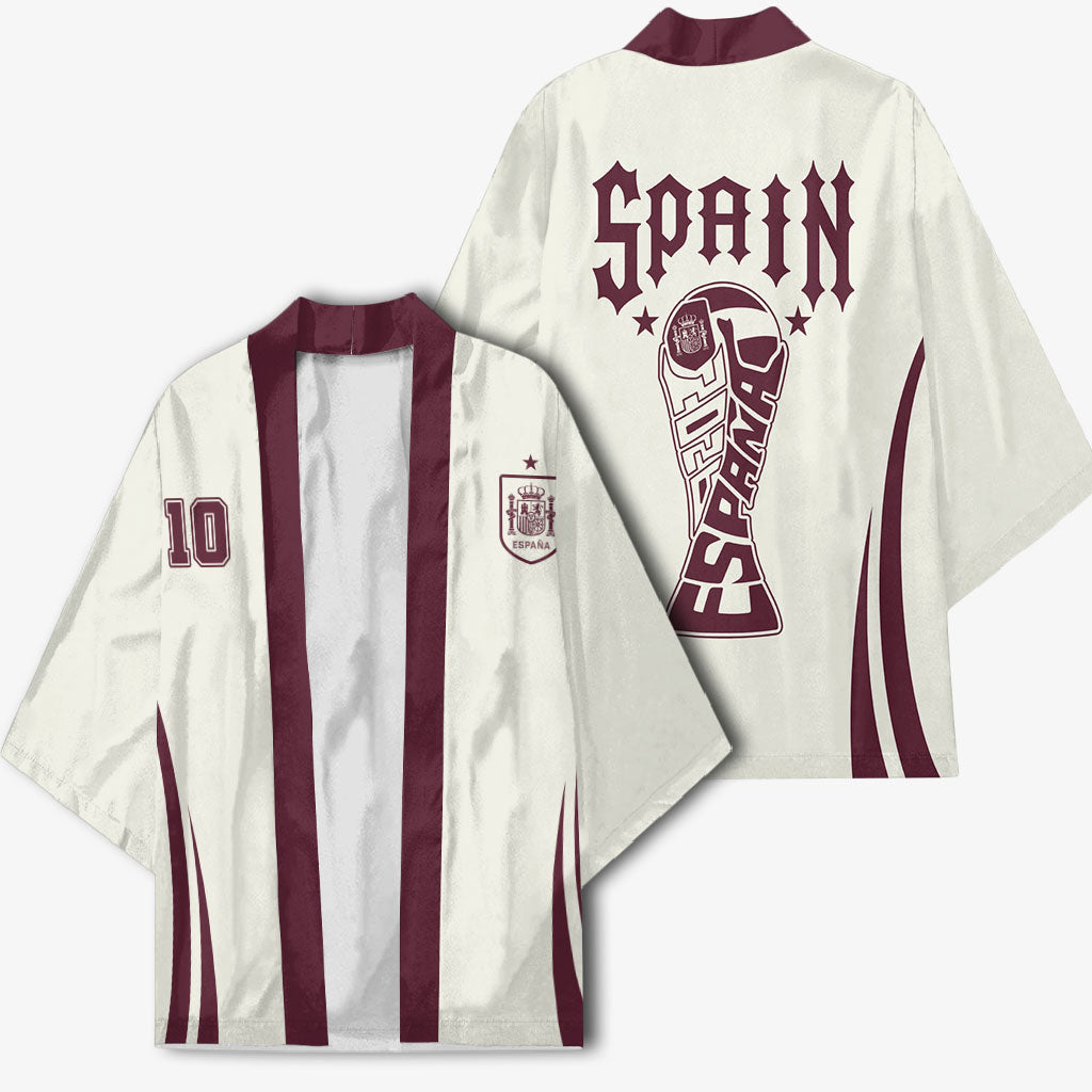 Custom World Football 2026 Spain Kimono Come On Spain Beige Version