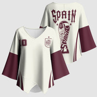 Custom World Football 2026 Spain Kimono Sleeve Blouse Come On Spain Beige Version