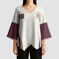 Custom World Football 2026 Spain Kimono Sleeve Blouse Come On Spain Beige Version