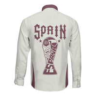 Custom World Football 2026 Spain Long Sleeve Button Shirt Come On Spain Beige Version