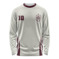 Custom World Football 2026 Spain Long Sleeve Shirt Come On Spain Beige Version