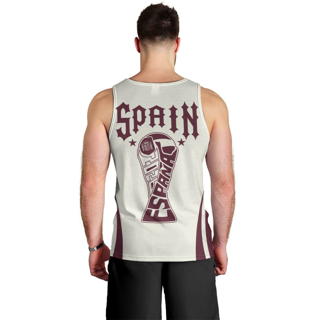 Custom World Football 2026 Spain Men Tank Top Come On Spain Beige Version