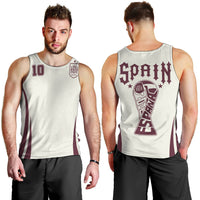 Custom World Football 2026 Spain Men Tank Top Come On Spain Beige Version