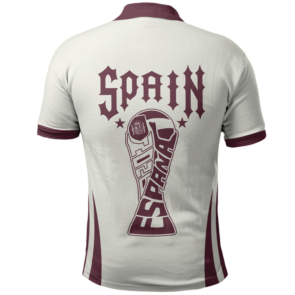 Custom World Football 2026 Spain Polo Shirt Come On Spain Beige Version