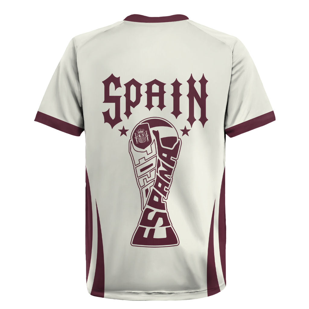 Custom World Football 2026 Spain Rugby Jersey Come On Spain Beige Version