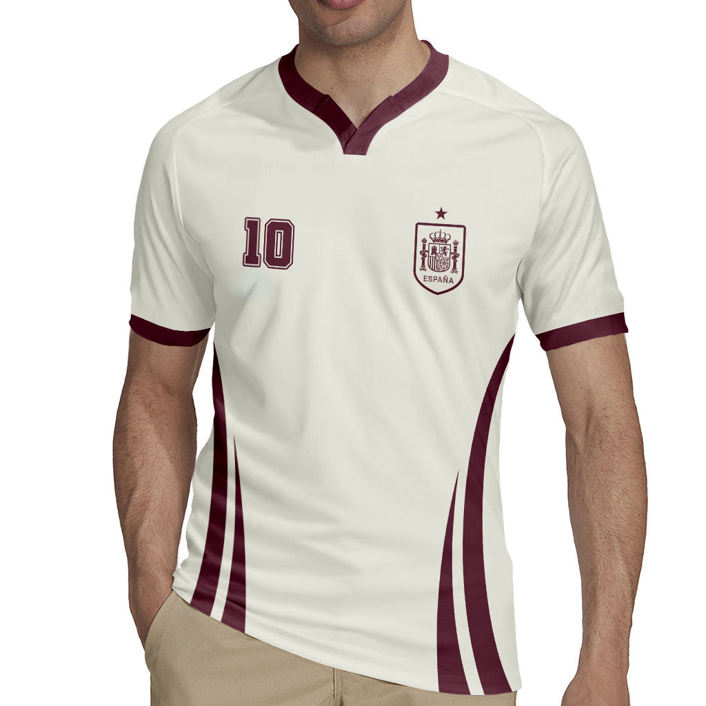 Custom World Football 2026 Spain Rugby Jersey Come On Spain Beige Version